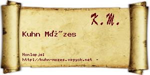 Kuhn Mózes névjegykártya