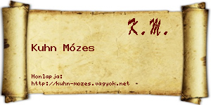 Kuhn Mózes névjegykártya